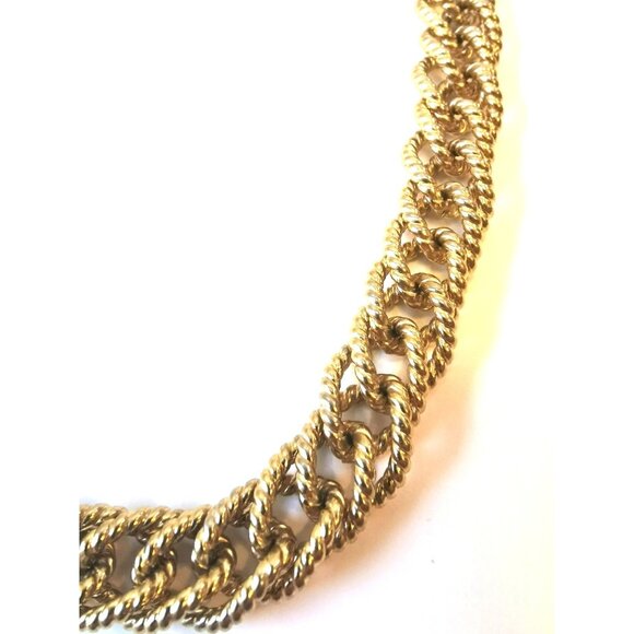 Alfred Sung Braided Gold Tone Necklace Vintage - Picture 2 of 9